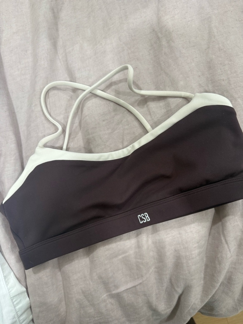 Crop Shop Boutique Black & White Crossback Sports Bralette